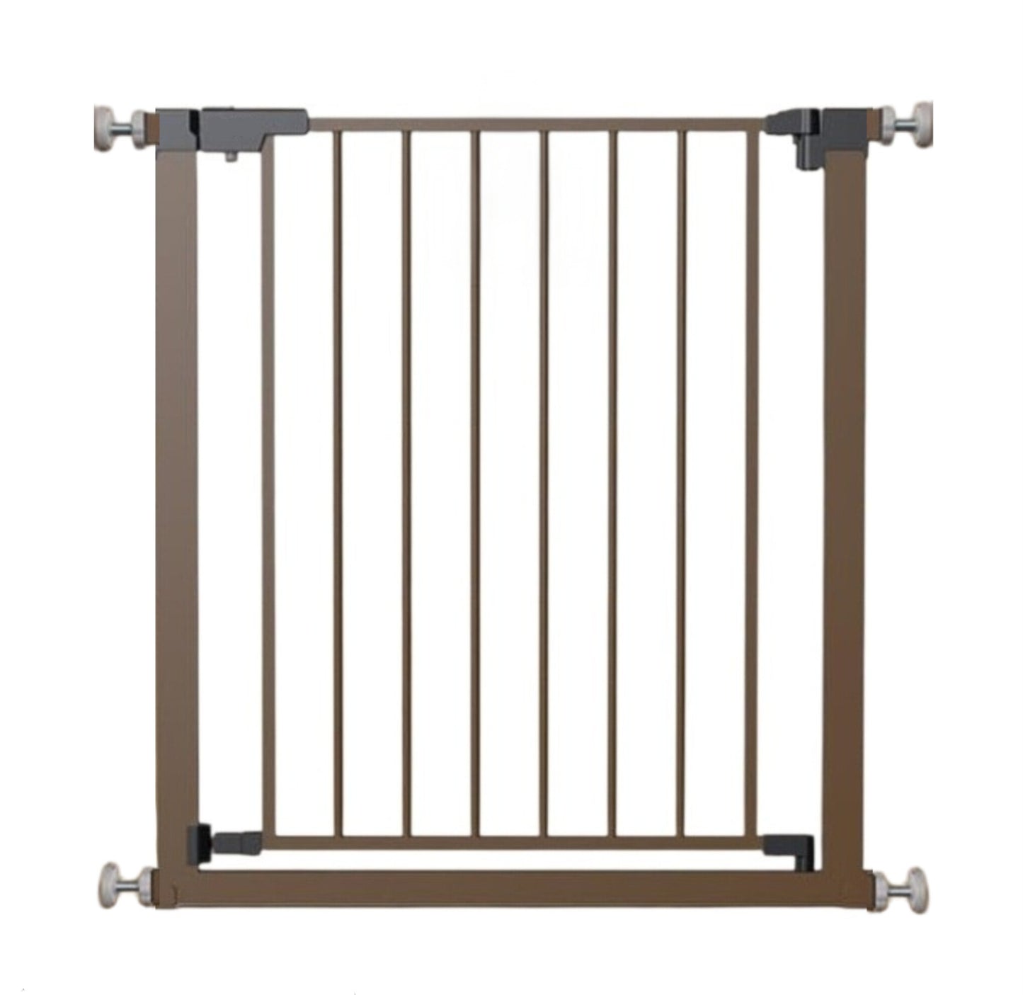 Baranda metálica de seguridad para puertas, color café, 75-82cm