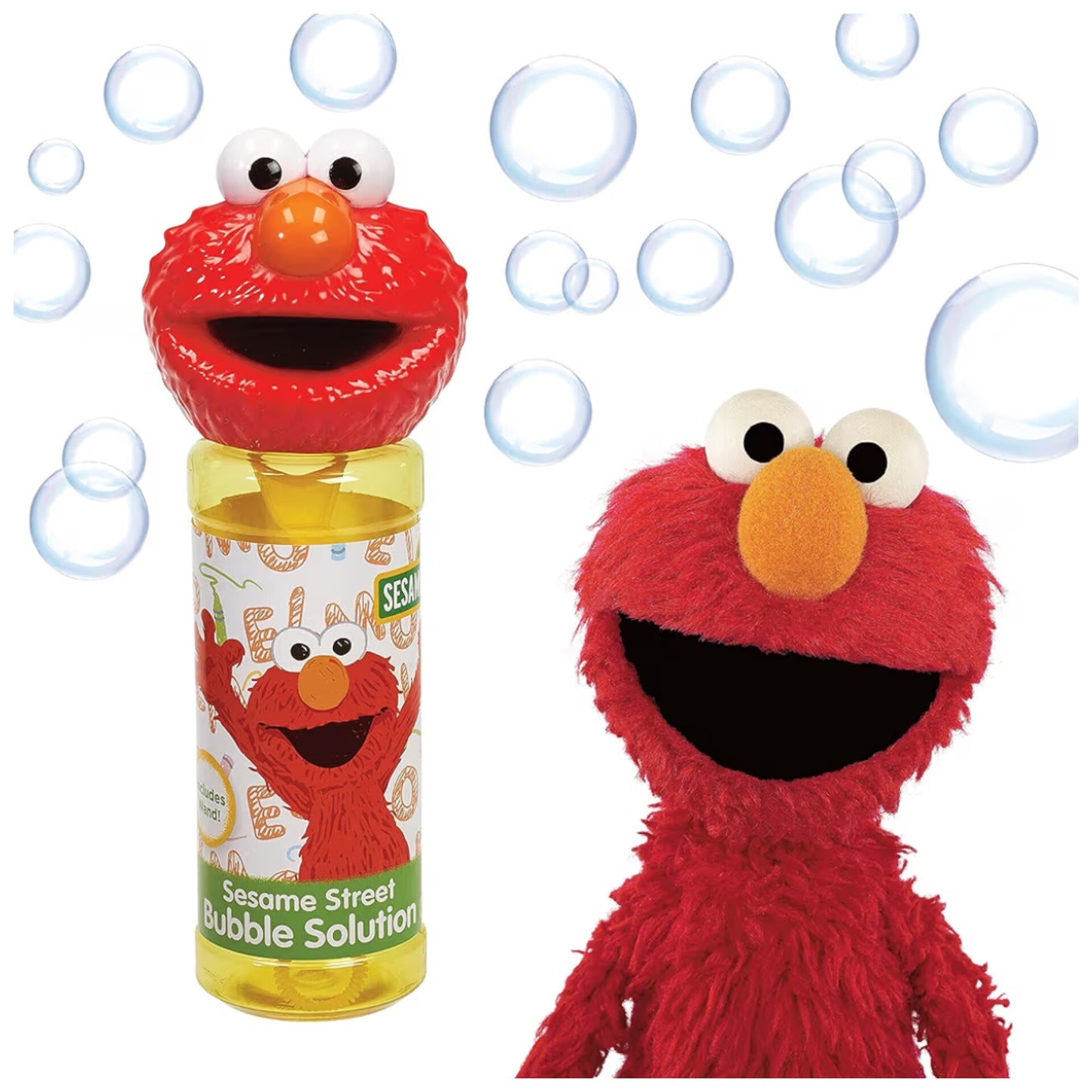 Little Kids Sésamo Street Elmo & Cookie Monster Burbujas de 8oz (gran tamaño), 12 uds