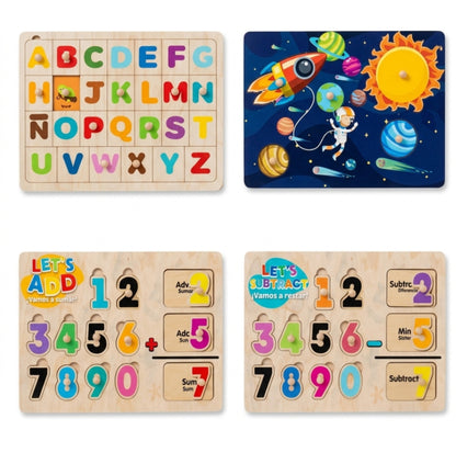 Set de 4 juegos educativos de madera