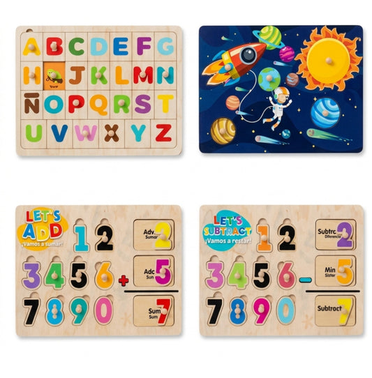 Set de 4 juegos educativos de madera