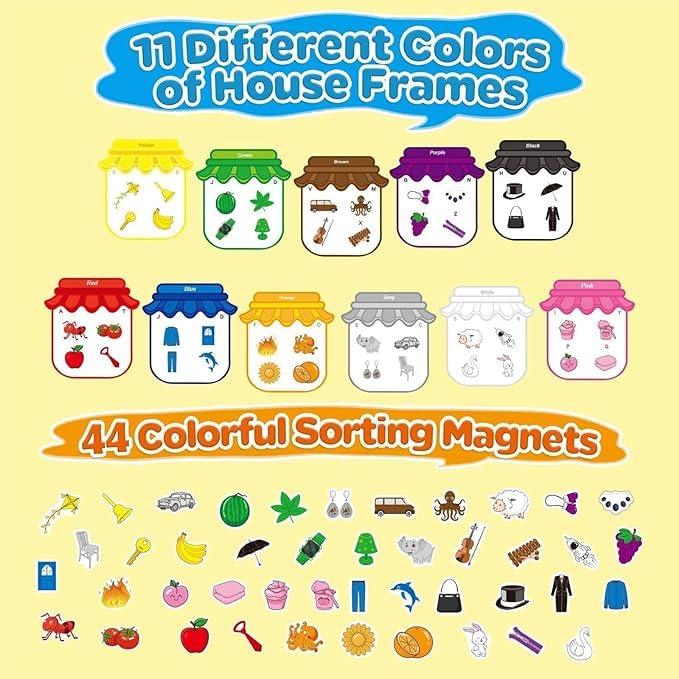 11pcs de magnetos de clasificación de colores