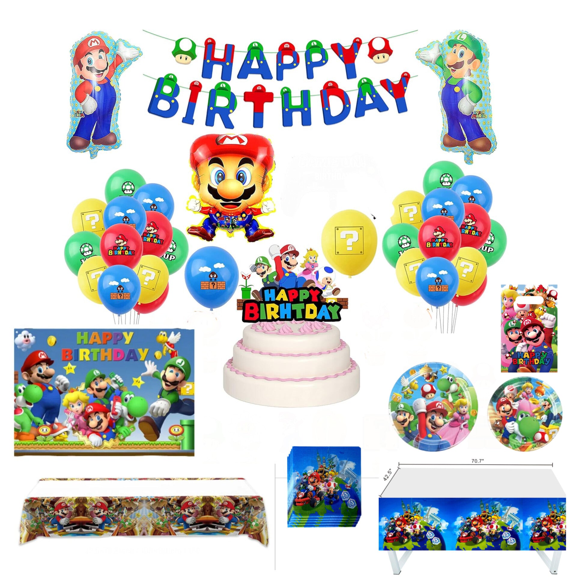Paquete de Fiesta Mario Bros 01, 40 personas