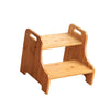 Taburete de madera natural de 2 escalones