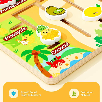 Laberinto De Frutas De Madera Montessori