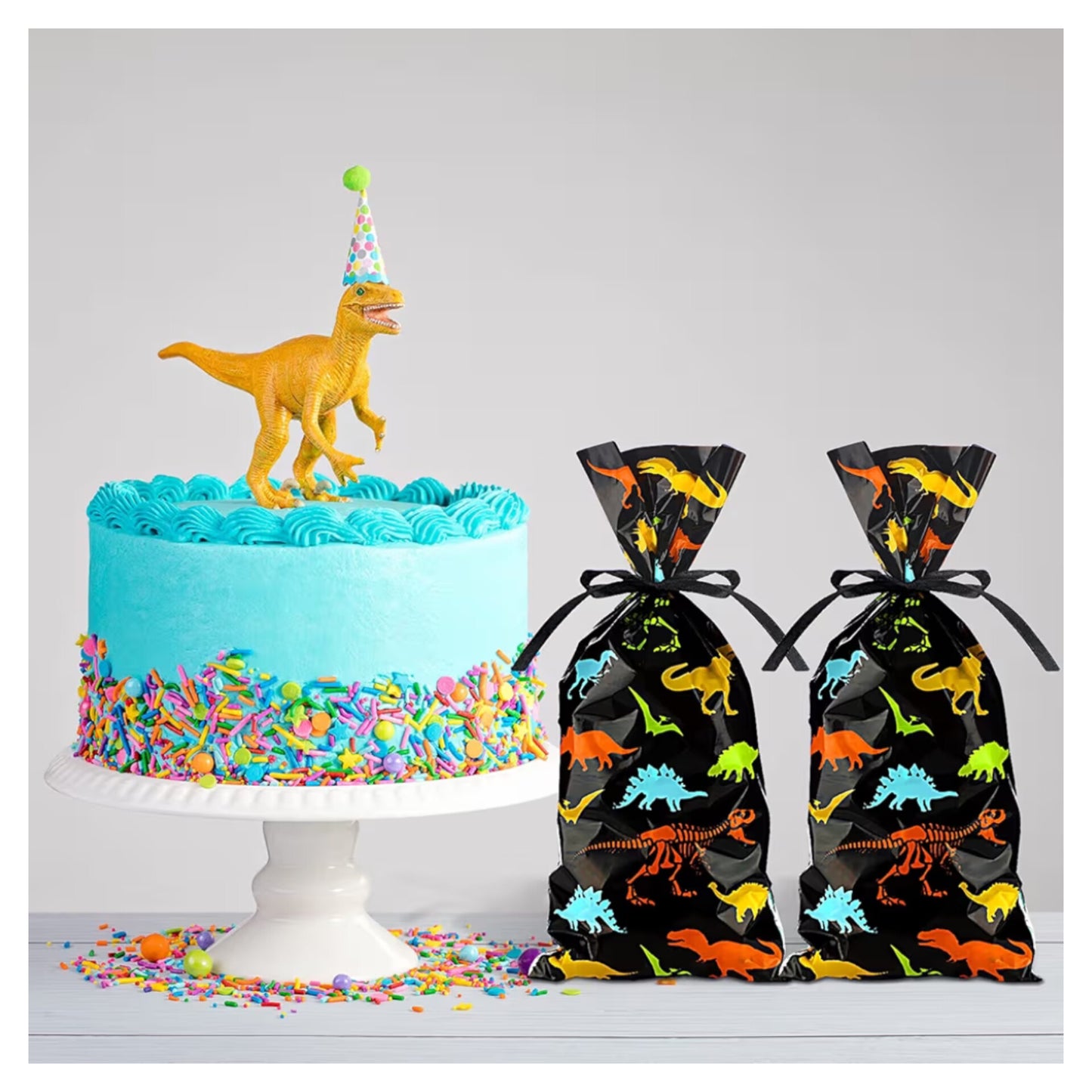 80 bolsas de plástico para dulces dinosaurio