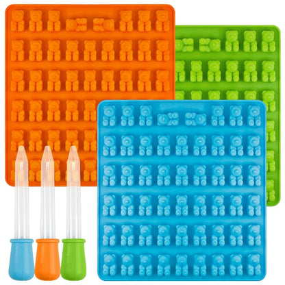 SENHAI-Moldes de silicona para dulces y bandejas para cubitos de hielo , paquete de 3