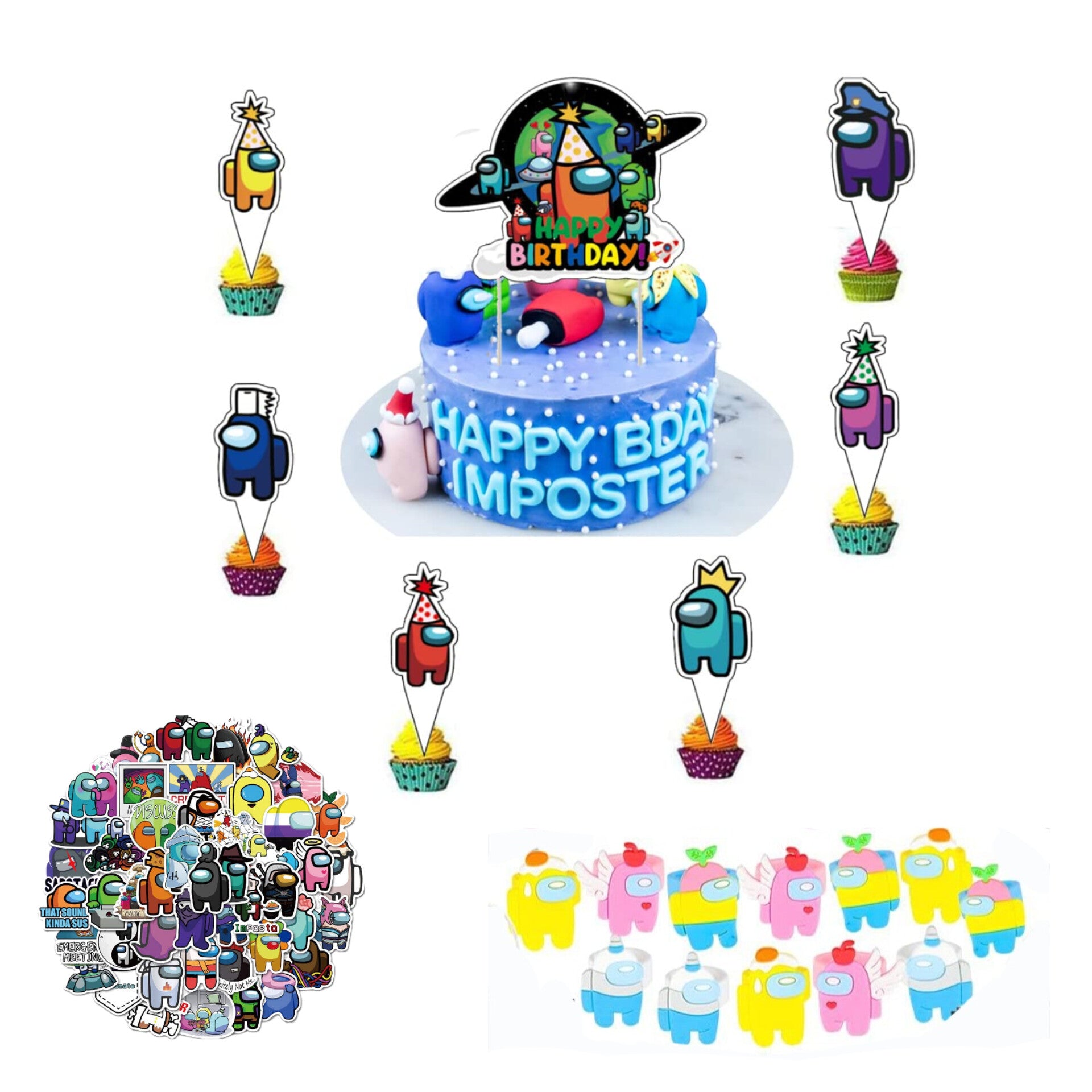 Decoración y suplementos de fiesta Among us