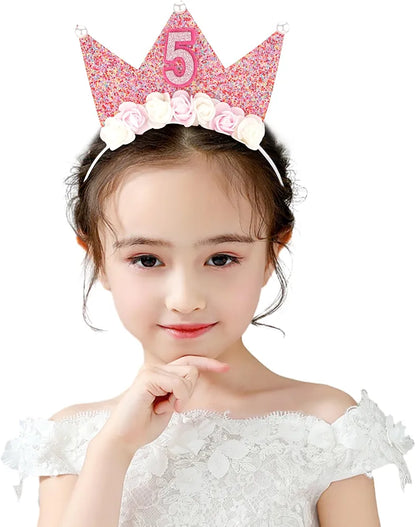 Diadema de cumpleaños 5 para niña