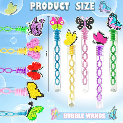 12 varitas de burbujas de mariposas