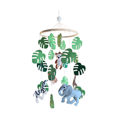 Móvil de fieltro safari para bebés