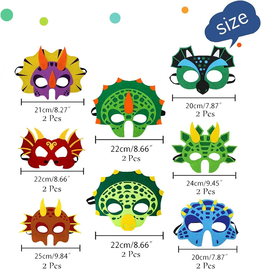 Máscaras dinosaurios, 16uds