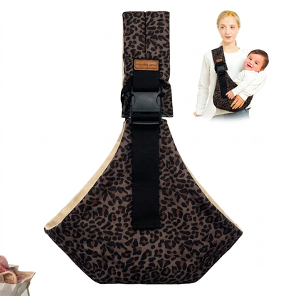 Portabebés tipo bandolera estampado leopardo, ajustable, 10-20 kg