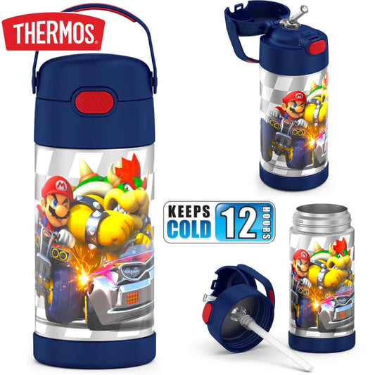 THERMOS FUNTAINER- Botella con pajilla, Súper Mario