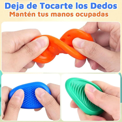 Set de juguetes Fidget sensoriales anillos y piedras
