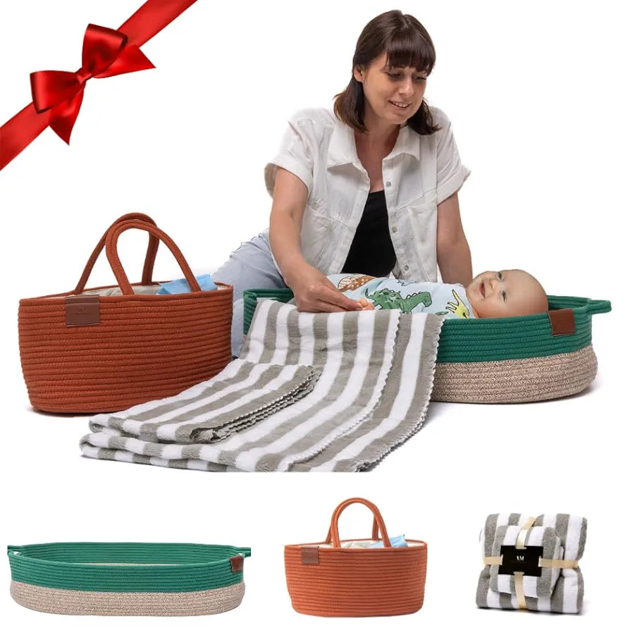 Organizador de cambiador para bebé con cambiador para tocador, moisés para recién nacidos, imcluye funda impermeable