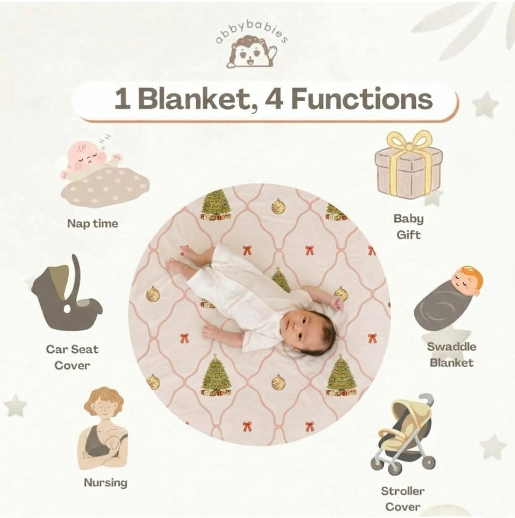 abbybabies-Manta reversible suave para bebé, 100x 76cm