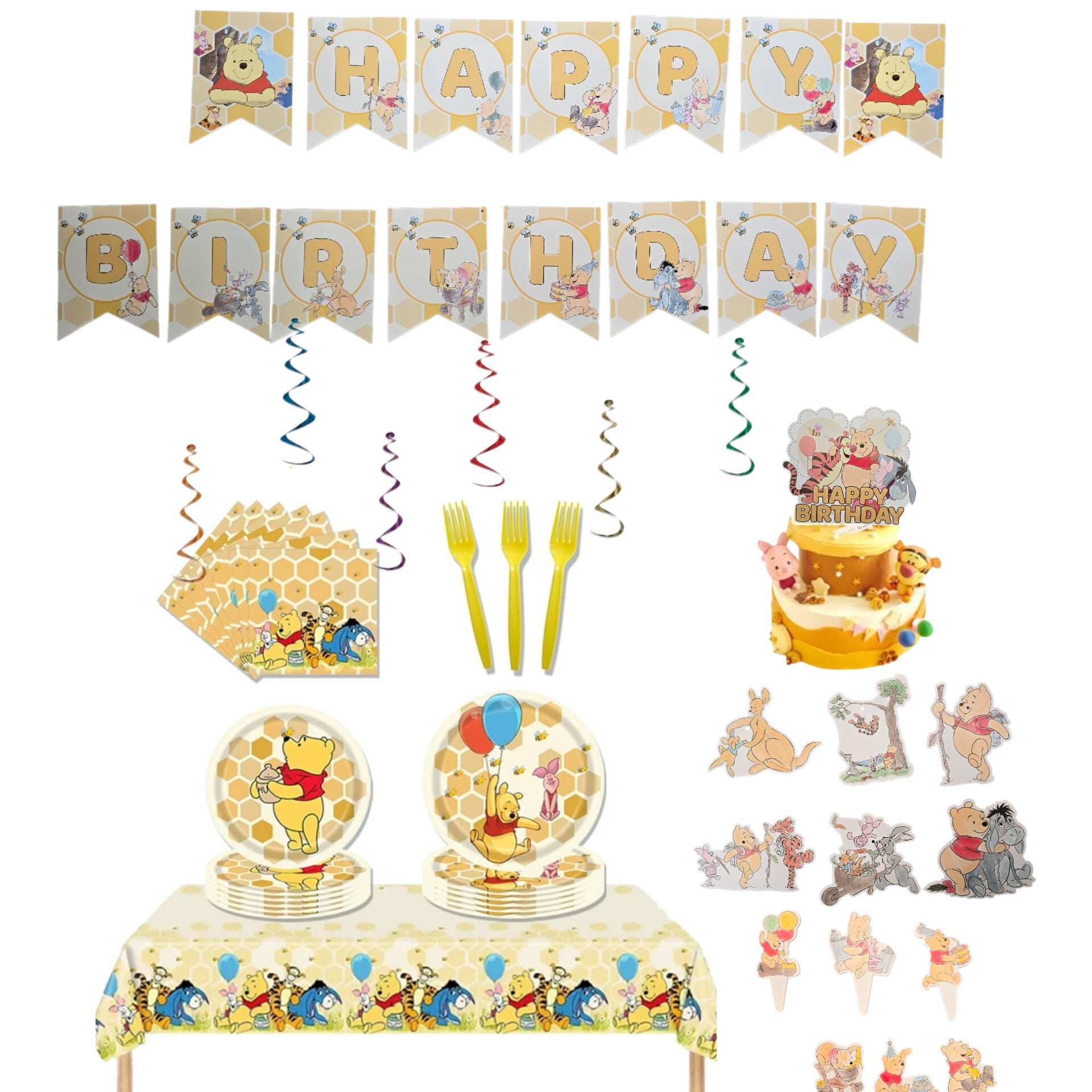 Paquete de cumpleaños Pooh, 10 personas