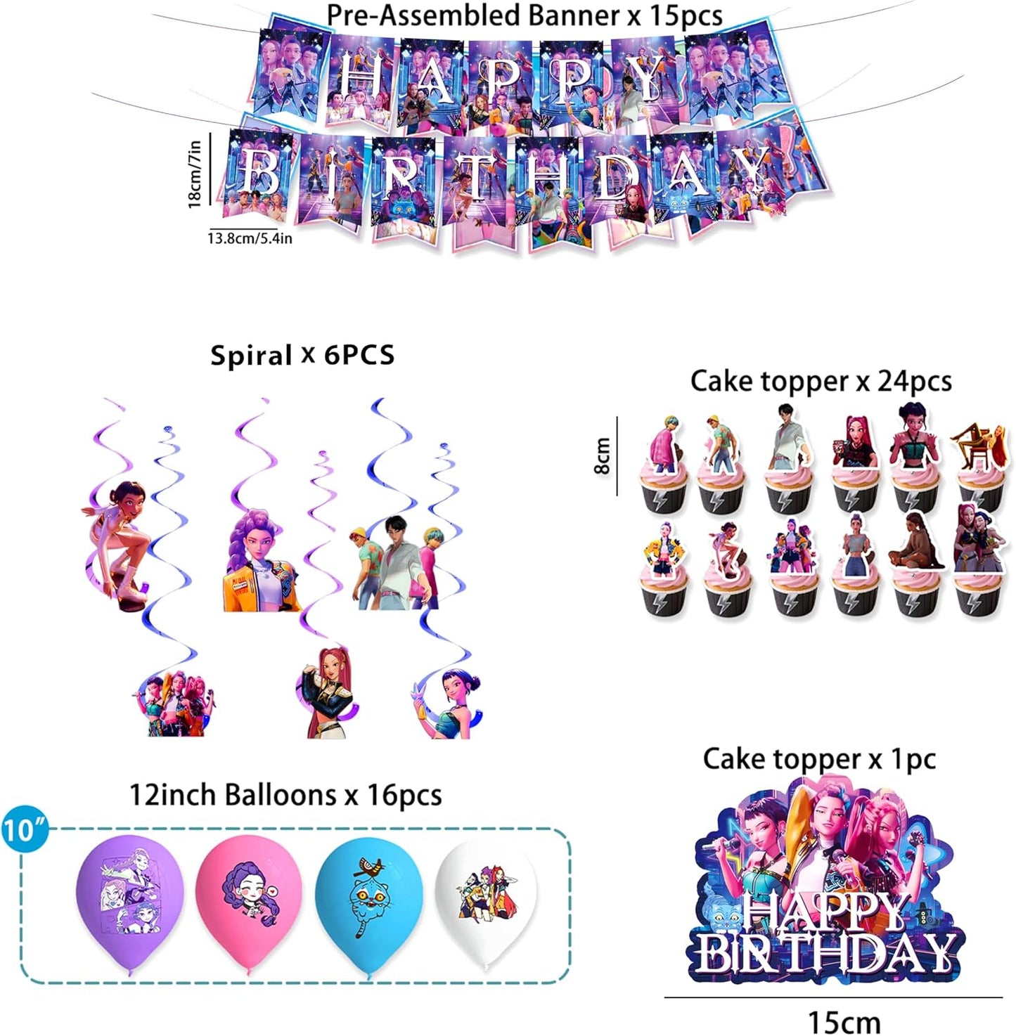 Suministros de fiesta de cazadores de demonios K Pop