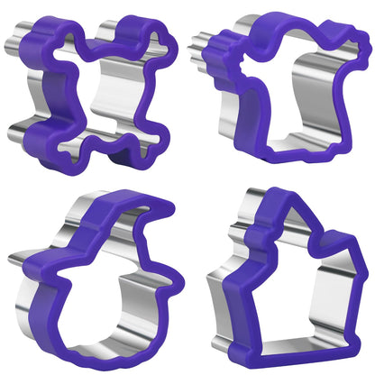 Orapink - Juego de 4 cortadores de galletas para Halloween, de acero inoxidable