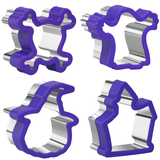 Orapink - Juego de 4 cortadores de galletas para Halloween, de acero inoxidable