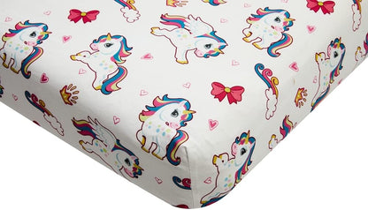 Juego de 4 sábanas ajustables rosas para cuna de bebé niña