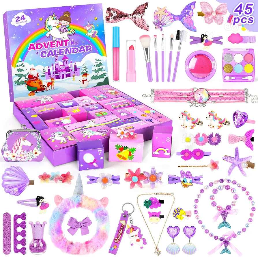 Calendario de adviento para niñas, morado