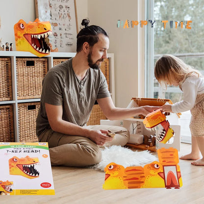 Mascara de cartón de dinosaurio, 1 ud