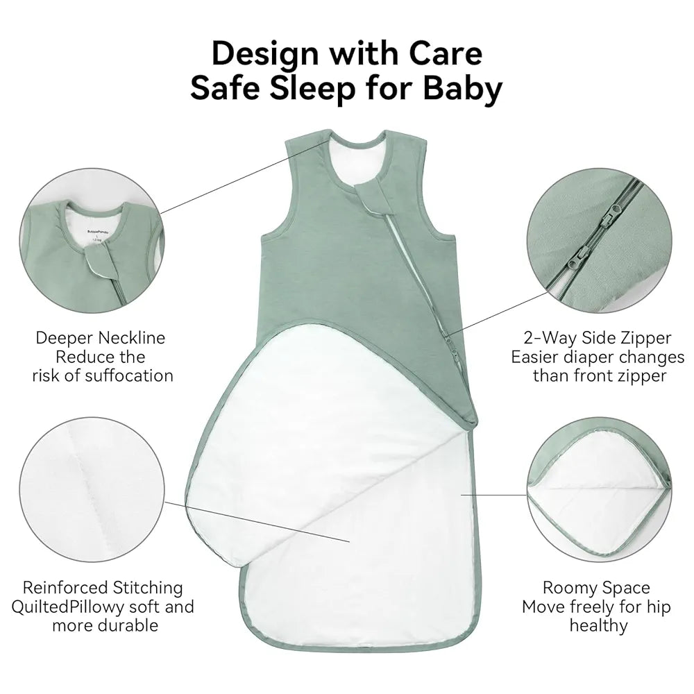 BubblePanda - Saco de dormir de rayón hecho de bambú para 6 a 12 meses, 2.5tog, talla M
