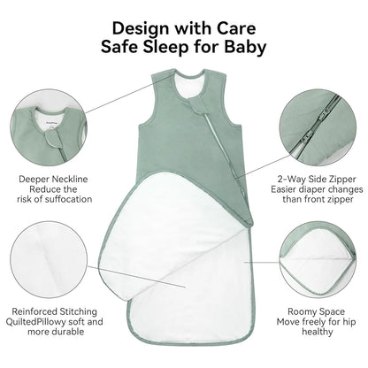 BubblePanda - Saco de dormir de rayón hecho de bambú para 6 a 12 meses, 2.5tog, talla M