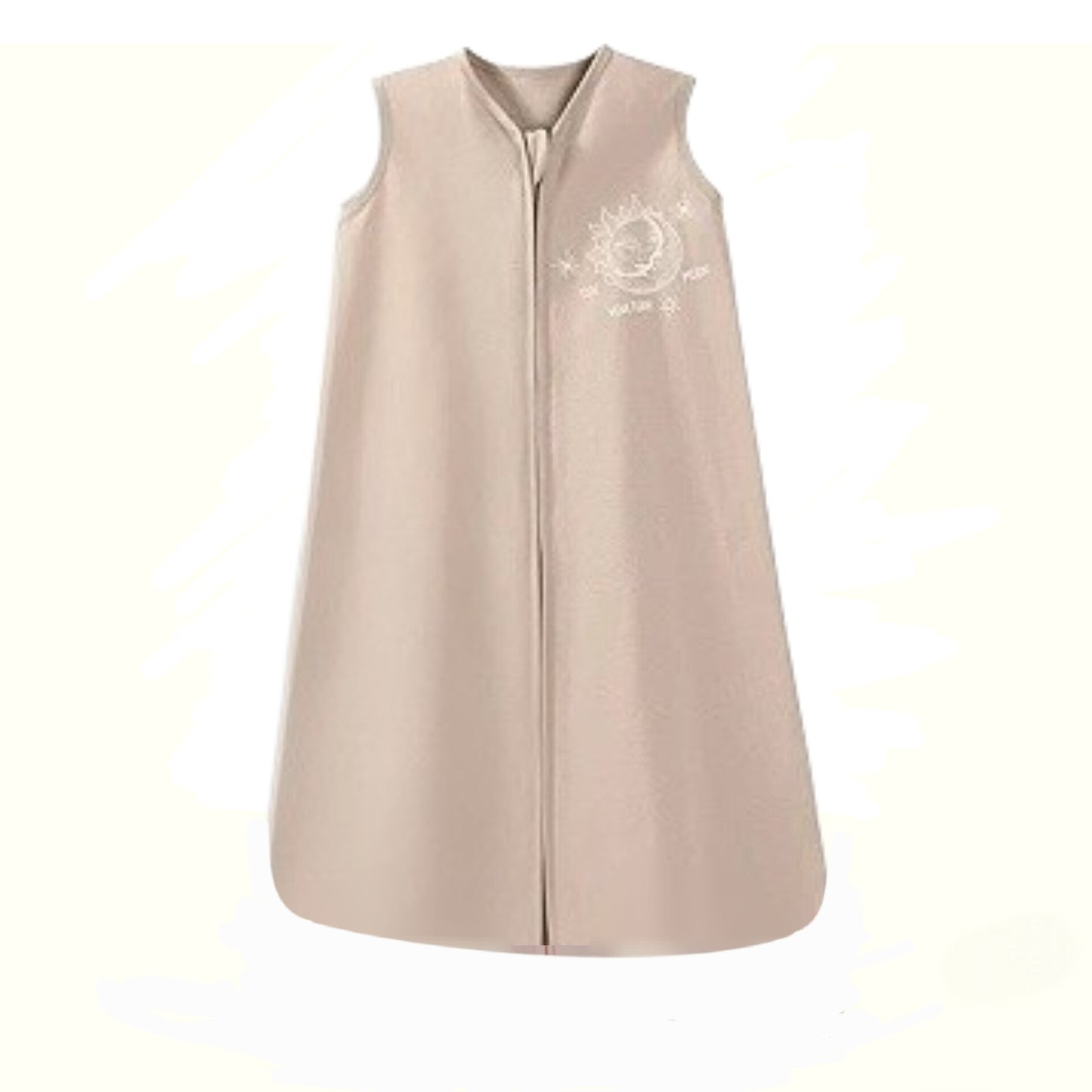 Unnivoll - Saco de dormir para bebé de 12 a 36 meses, 100 % de algodón TOG 0.5, beige liso