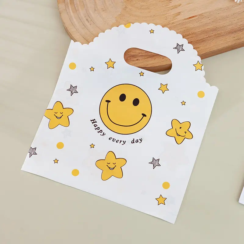 50 unidades, bolsas de regalo de PVC con asa ondulada