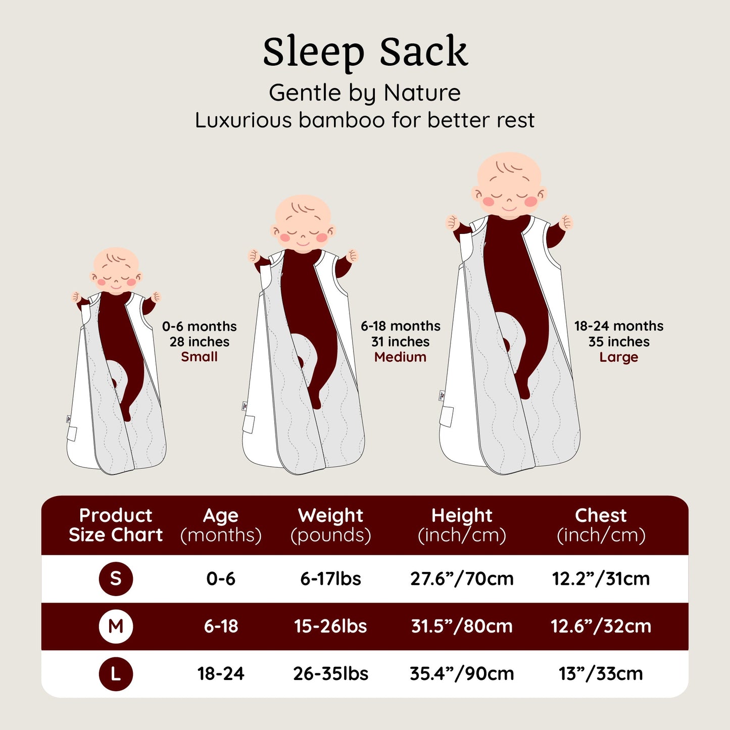 Hibby Baby- Saco de dormir para bebé, 1.0 TOG, talla L, 18-24 meses