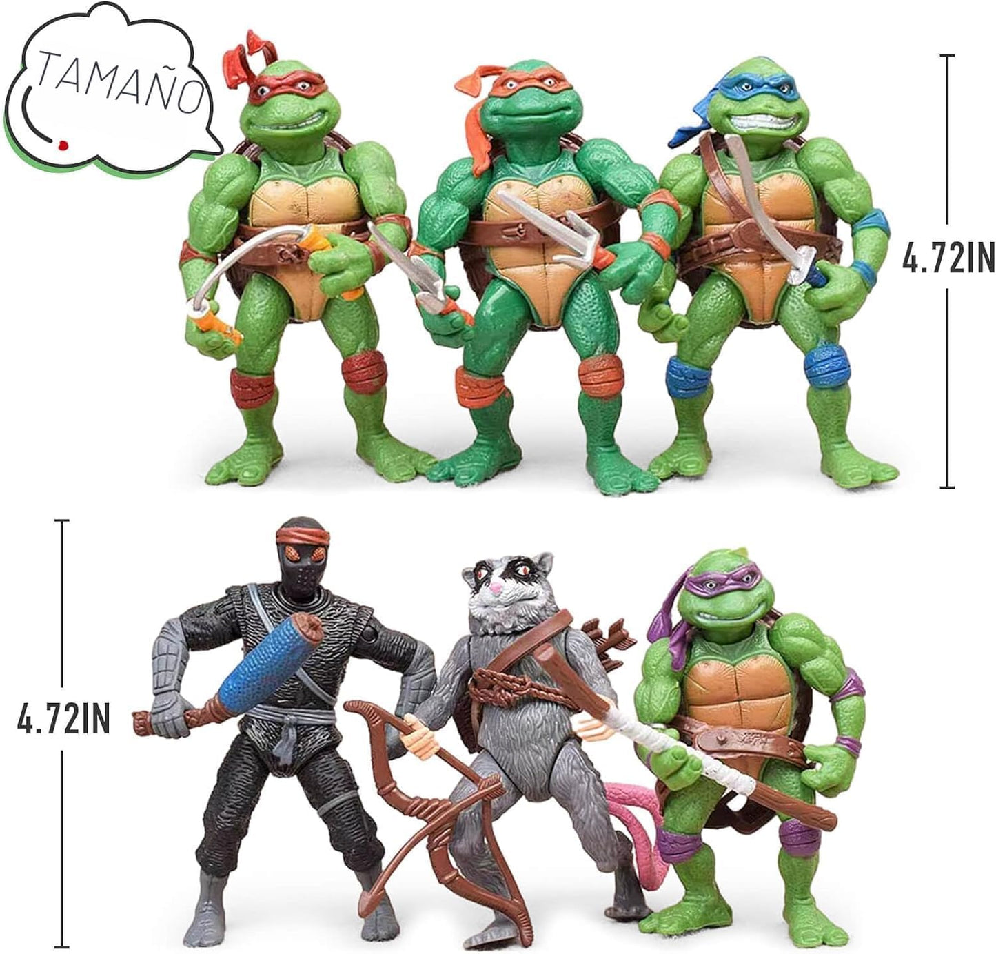 Figuras de acción de tortugas de 4.7 pulgadas