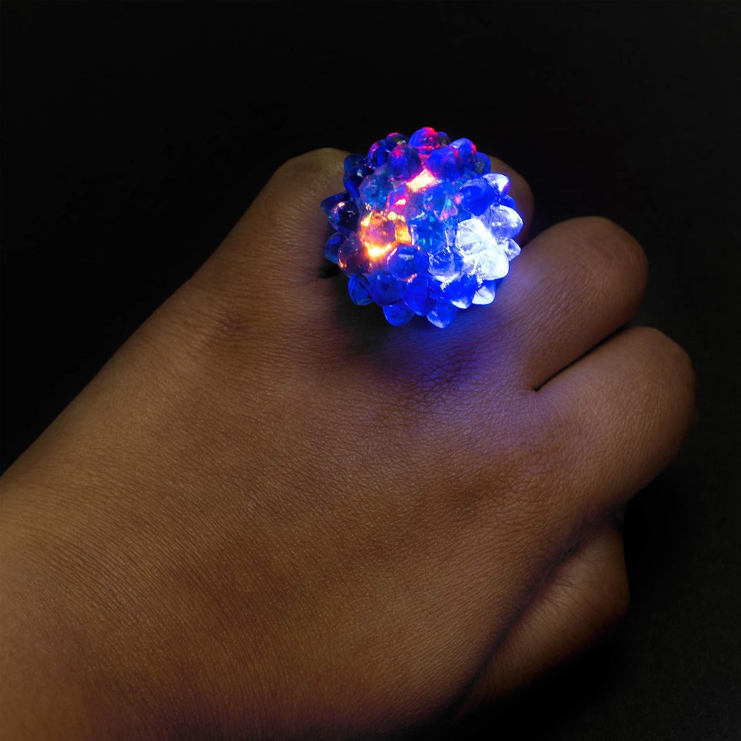 75 anillos para dedo de goma con luces led
