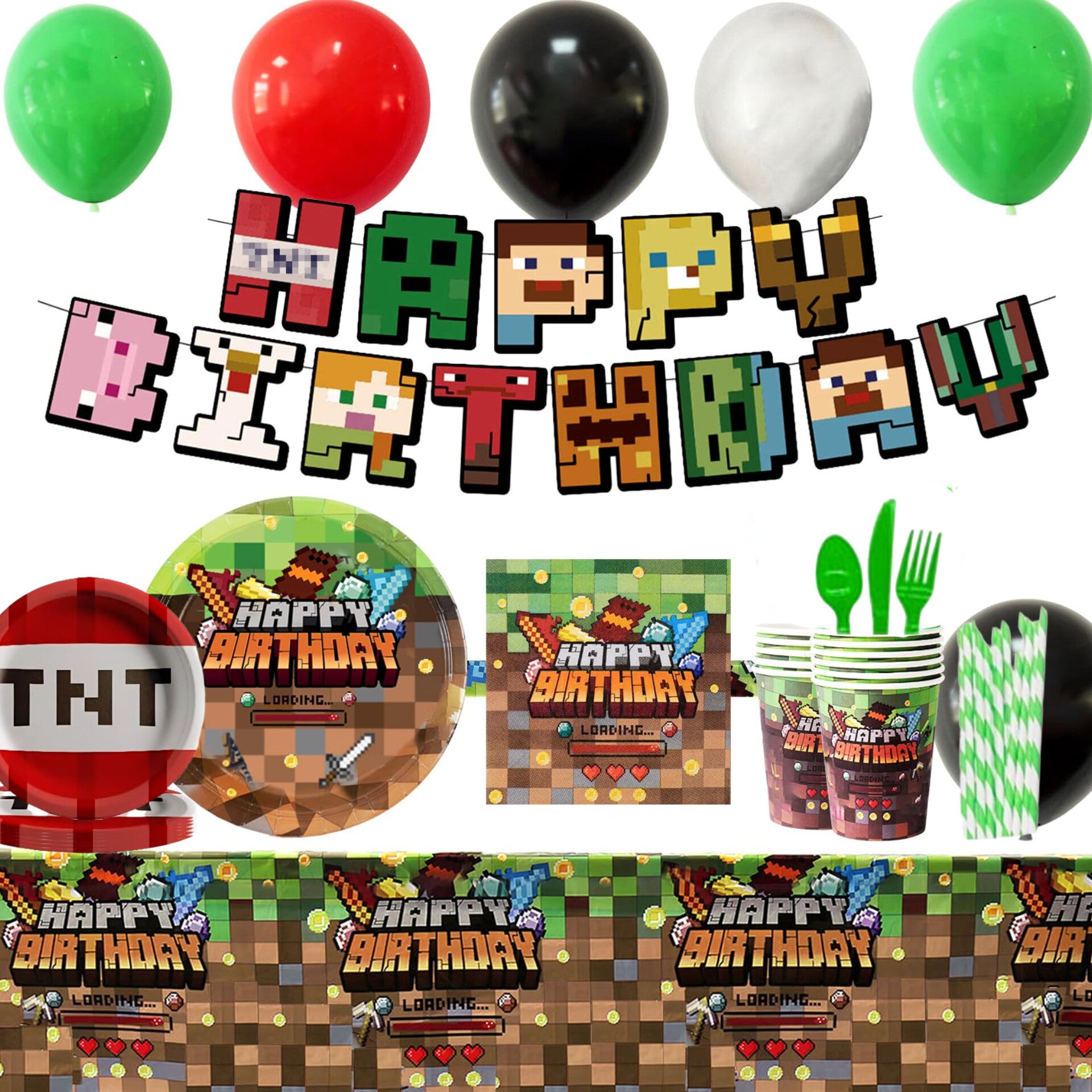 Vajilla Minecraft para 24 personas