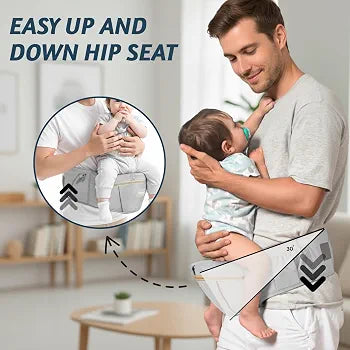 Portabebés ergonómico de cadera con asiento y soporte