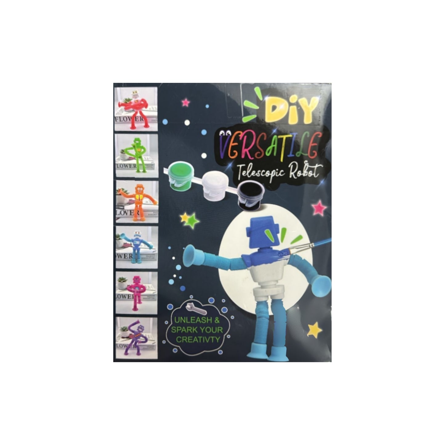 ASIOWELY- Kit de pintura versátil, robot telescópico DIY