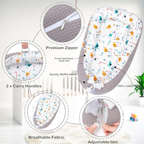 Nido para bebe, diseño safari/waffle