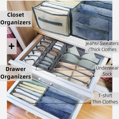 Organizadores de ropa para armarios y gavetas- 6pzs