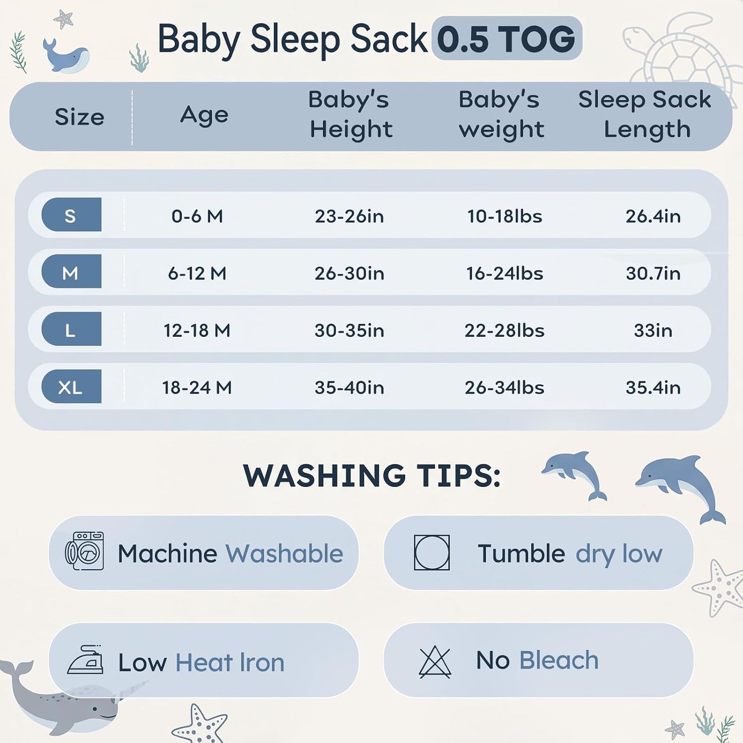Saco de dormir Unnivoll para bebé de 6 a 12 meses 0.5 TOG