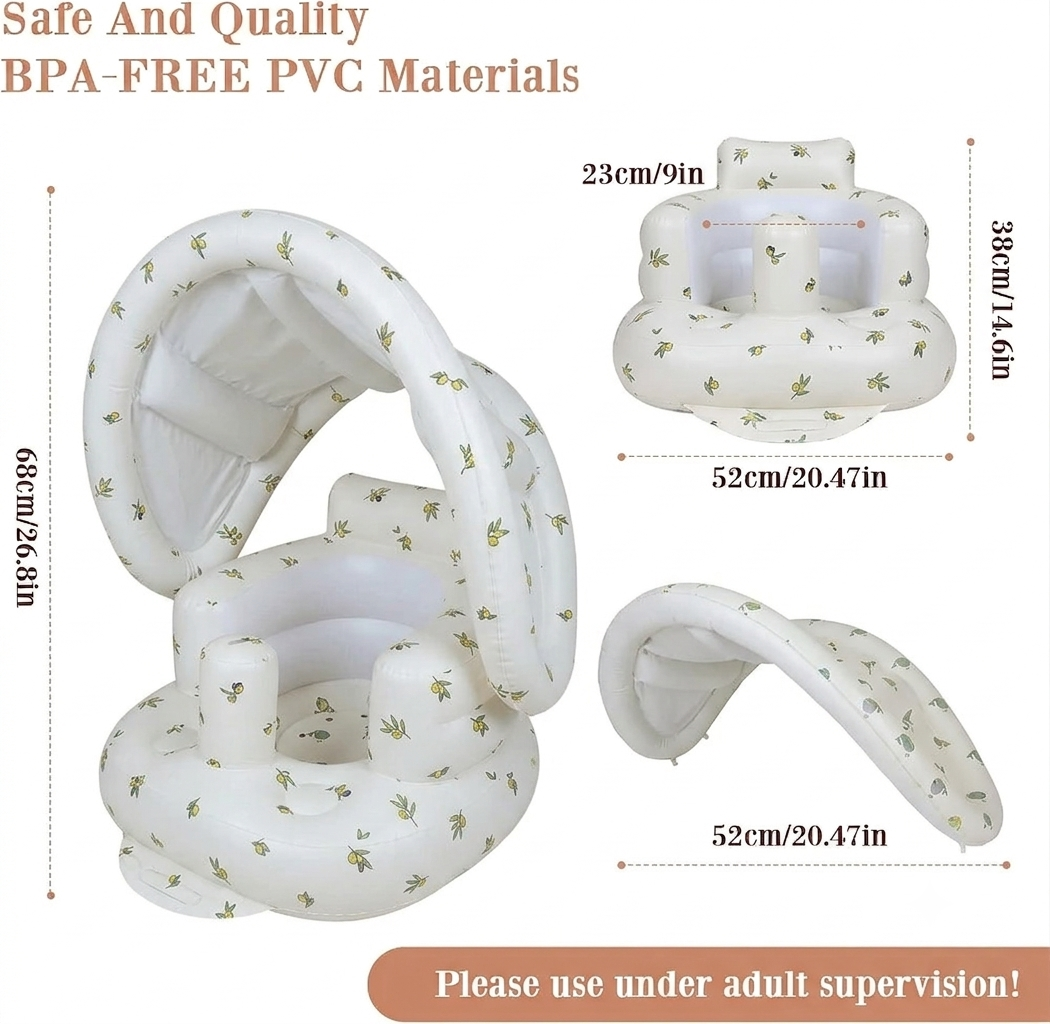Asiento inflable para bebé con toldo desmontable