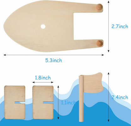 12 paquetes de veleros de madera para manualidades