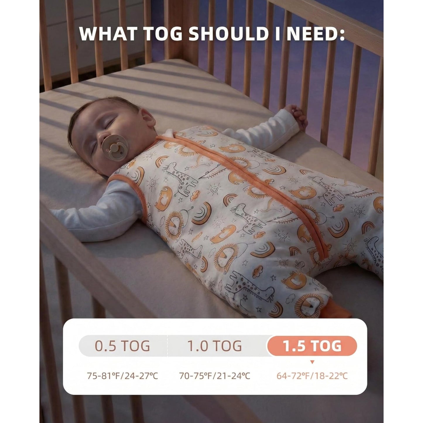 WYTbaby- Saco de dormir con piernas, 1.5 TOG, 2 a 3 años