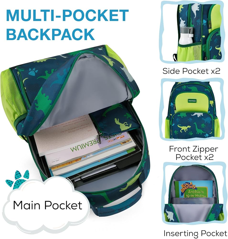 Mommore - Mochila para niños, dinosaurio