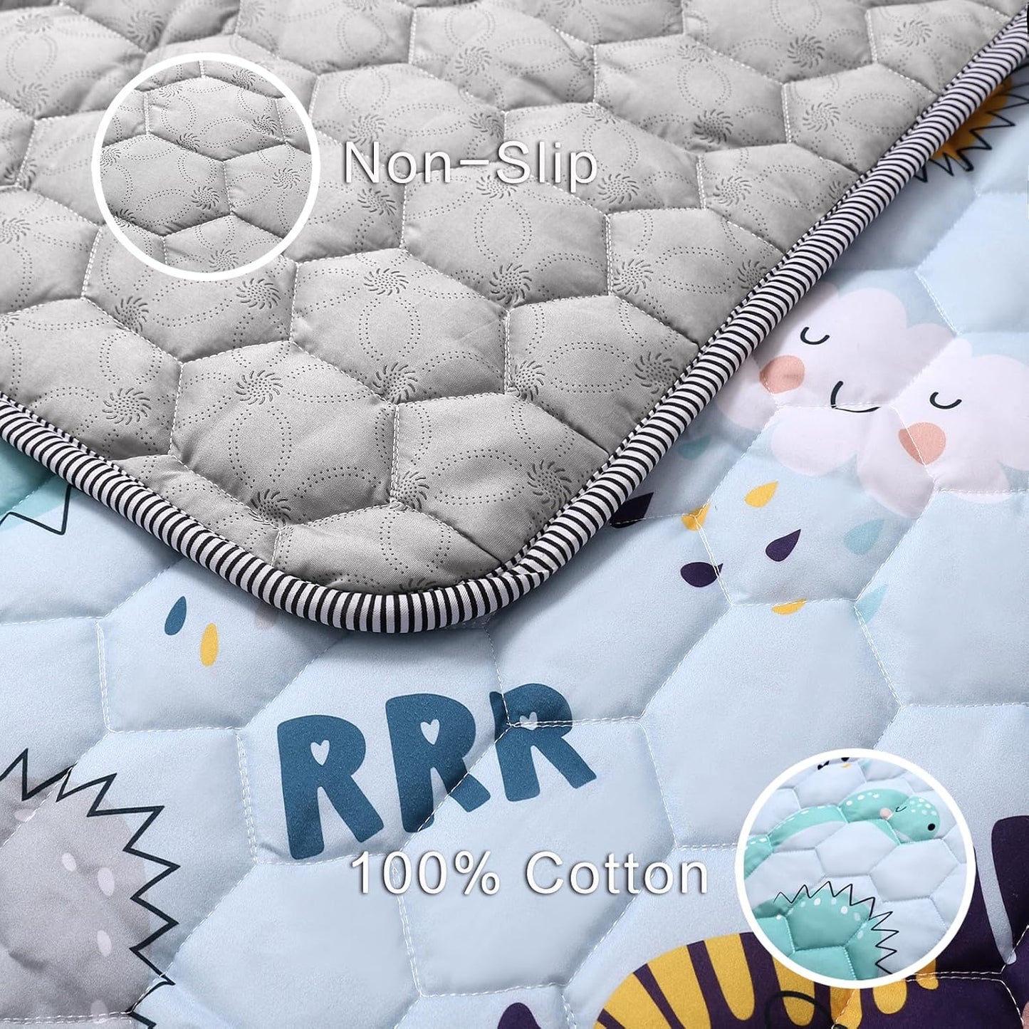 Tapete de juego de 71 x 59 pulgadas, diseño dino