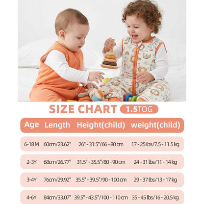 WYTbaby- Saco de dormir con piernas, 1.5 TOG, 2 a 3 años