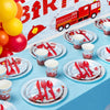 Decoraciones de cumpleaños de camión de bomberos, 24 personas