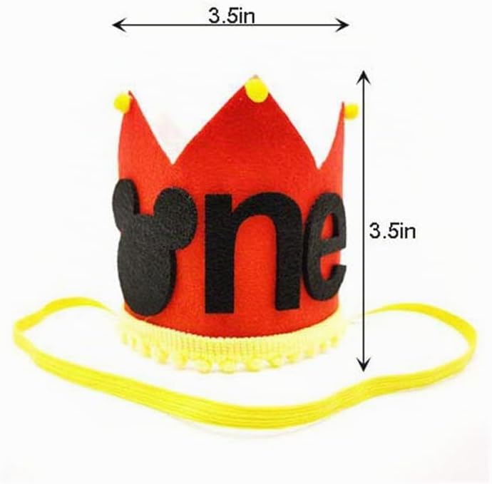 Cartel para silla alta y sombrero de corona de fiesta, tela de fieltro para el primer cumpleaños