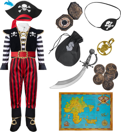 Spooktacular Creations Disfraz de capitán feroz de pirata, 3-4 años