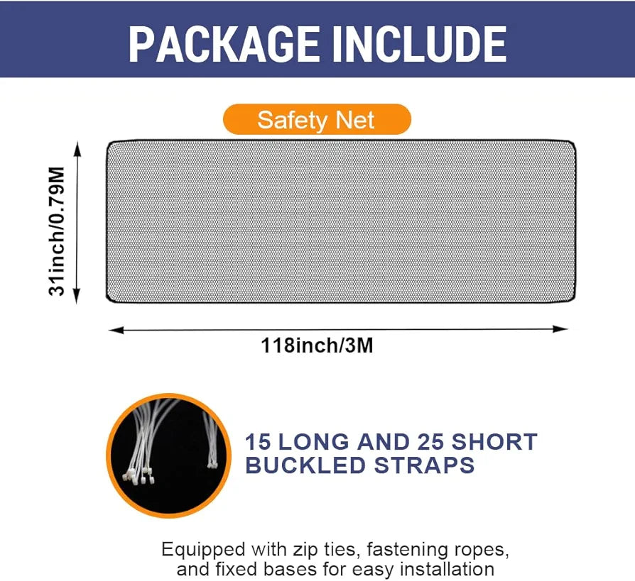 Red de seguridad para bebés, 118'' x 27''
